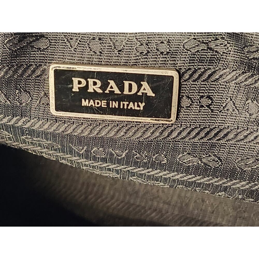 Prada Black Nylon Tote Bag Leather Handles Made in Italy Authenticity Card - Picture 13 of 15